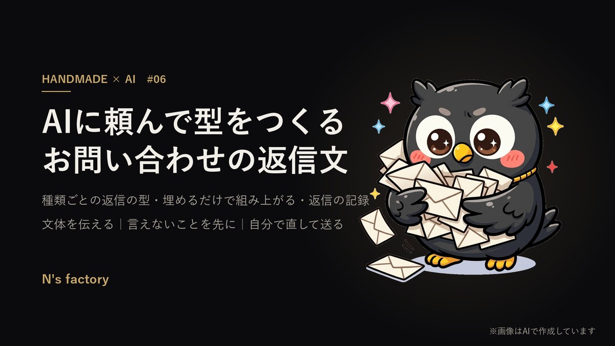 第6弾 お問い合わせの返信文 の見出し画像(案内役の黒いフクロウ)